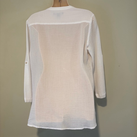 EUC! White TOMMY BAHAMA Coastview Gauze Top Size Small - Picture 7 of 11